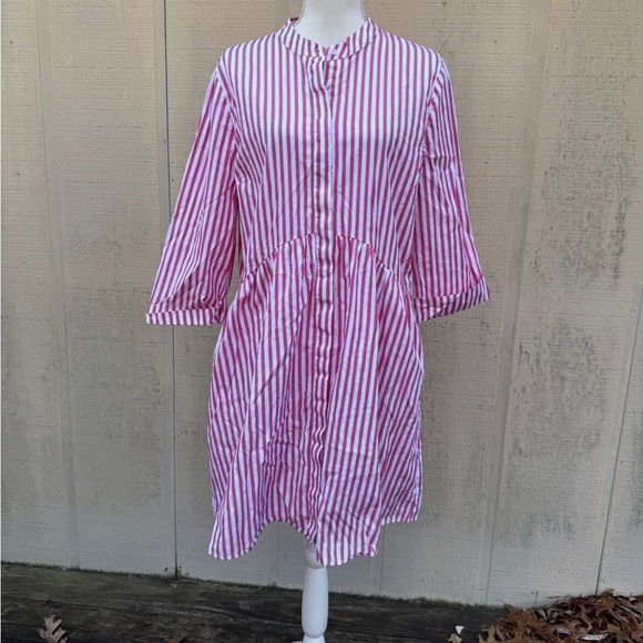 johnnie-O Pink and White Striped Tunic - Picture 2 of 8